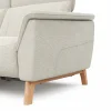 Ecksofa Nevin - Longchair links mit 2-Sitzer rechts, inkl. Relaxfunktion (motorisch) und Kopfpolsterverstellung, Stoff, Weiß – Bild 3