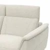 Ecksofa Nevin - Longchair links mit 2-Sitzer rechts, inkl. Relaxfunktion (motorisch) und Kopfpolsterverstellung, Stoff, Weiß – Bild 4