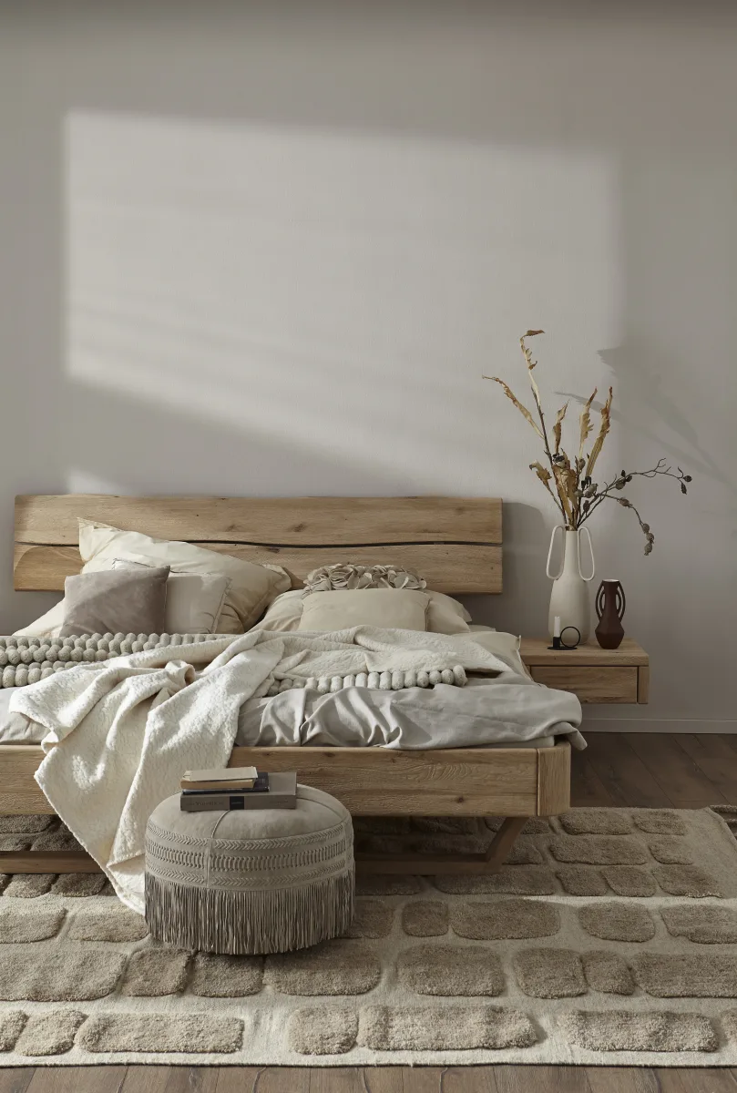 Bettgestell 1660 - Liegefläche ca. 180x200 cm, Wildeiche bianco, sandgestrahlt – Bild 5