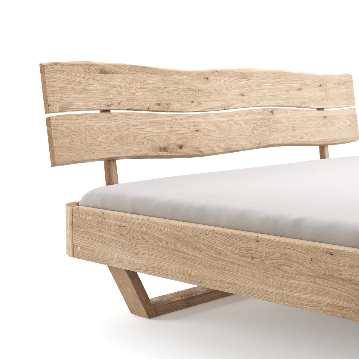 Bettgestell 1660 - Liegefläche ca. 200x200 cm, Wildeiche bianco, sandgestrahlt – Bild 3
