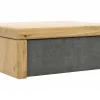 Nachttisch 1660 - Wildeiche massiv, geölt / Schubladenfront, Stoff, Graphit – Bild 2