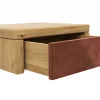 Nachttisch 1660 - Wildeiche massiv, geölt / Schubladenfront, Stoff, Kupfer – Bild 4