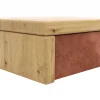 Nachttisch 1660 - Wildeiche massiv, geölt / Schubladenfront, Stoff, Kupfer – Bild 3