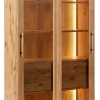 Glasvitrine Oreia - mit LED-Beleuchtung, Wildeiche massiv, natur geölt – Bild 2