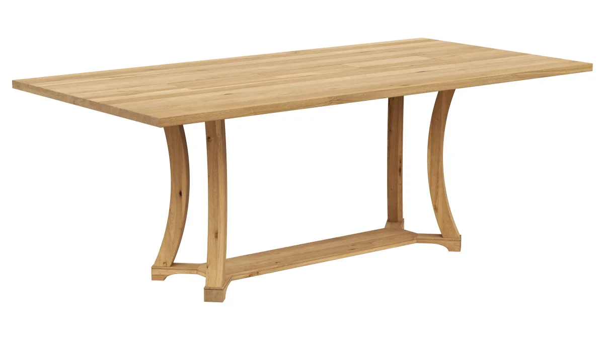 Esstisch Louisiana Curved - mit Einsätzen, LB ca. 200x100 cm, Wildeiche massiv, natur geölt