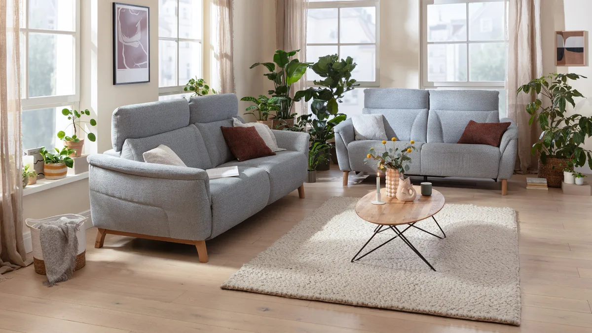 Sofa Nevin - 3-Sitzer, inkl. Relaxfunktion und Kopfteilverstellung (motorisch), Stoff, Silbergrau – Bild 6