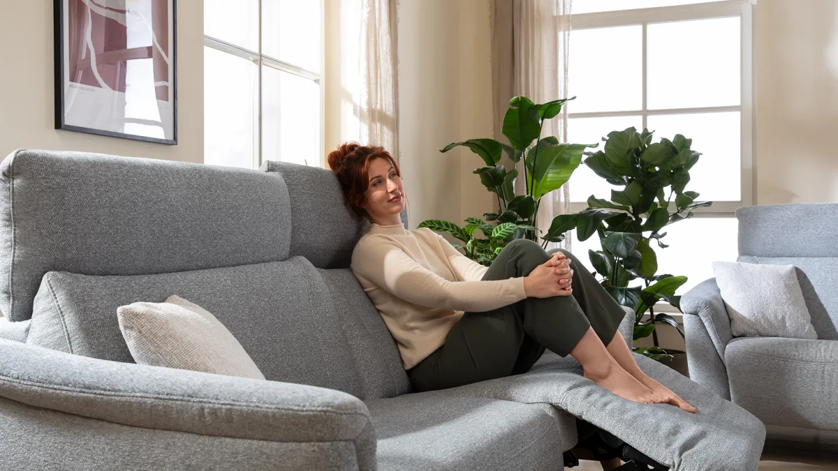 Sofa Nevin - 3-Sitzer, inkl. Relaxfunktion und Kopfteilverstellung (motorisch), Stoff, Silbergrau – Bild 5