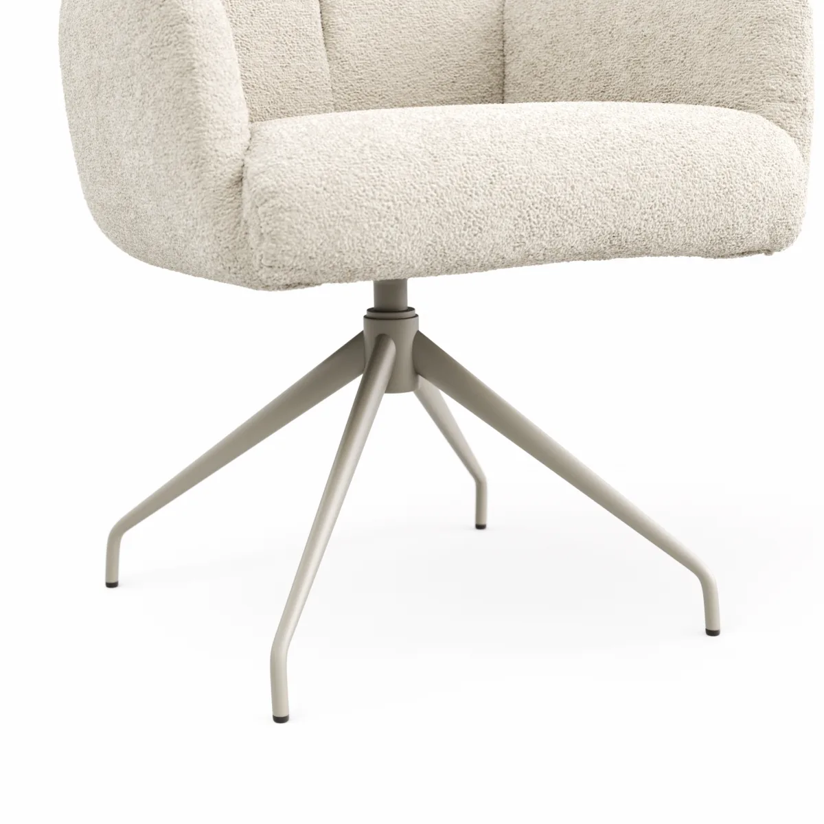 Armlehnstuhl Evania - Dreh und Relax-Funktion, hoher Rücken, Stoff, Creme – Bild 4