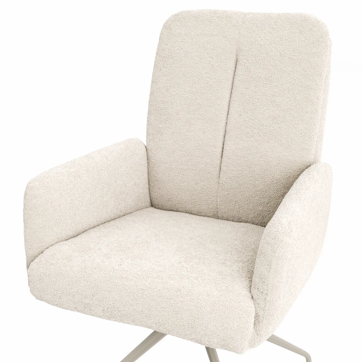 Armlehnstuhl Evania - Dreh und Relax-Funktion, hoher Rücken, Stoff, Creme – Bild 3