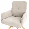 Armlehnstuhl Evania - Dreh und Relax-Funktion, niedriger Rücken, Stoff, Ecru – Bild 3