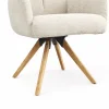 Armlehnstuhl Evania - Dreh und Relax-Funktion, niedriger Rücken, Stoff, Creme – Bild 3