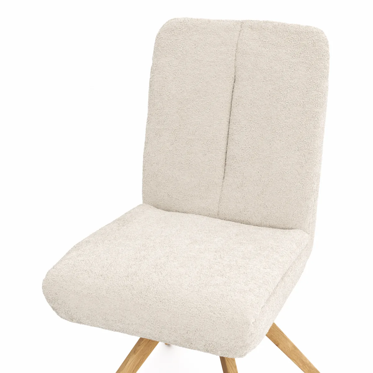 Stuhl Evania - Dreh und Relax-Funktion, hoher Rücken, Stoff, Creme – Bild 3