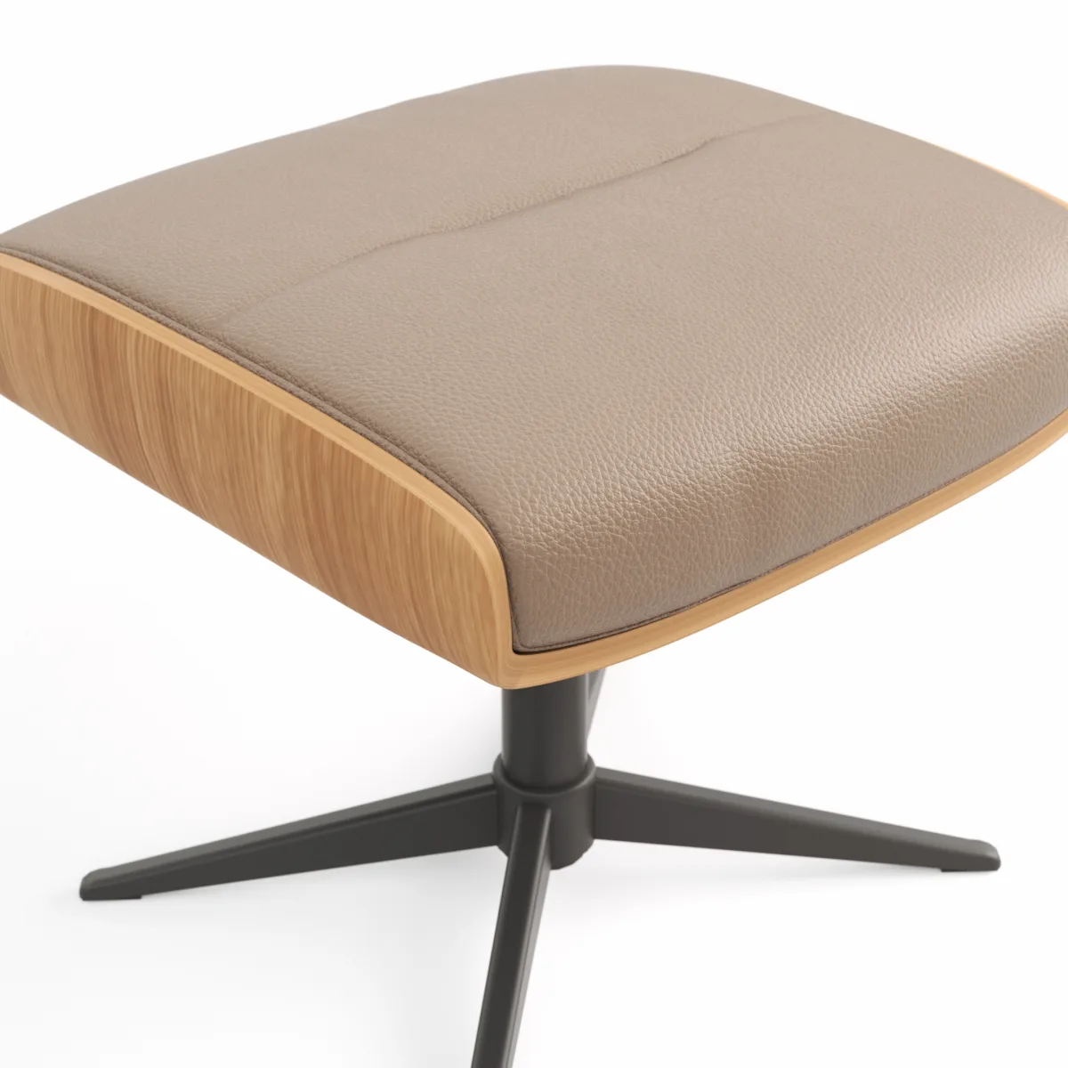 Hocker Amila - Größe M, Leder, Rauchbraun – Bild 3