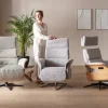 Relaxsessel Amila - Größe L, inkl. 4-motorischer Relaxfunktion und Aufstehhilfe, Leder, Silbergrau – Bild 7
