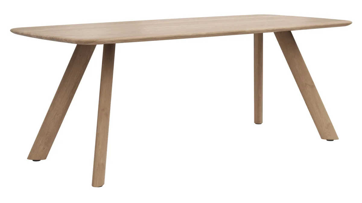 Esstisch Nayara - LB ca. 200x100 cm, Eiche massiv, satin gebeizt matt lackiert – Bild 2