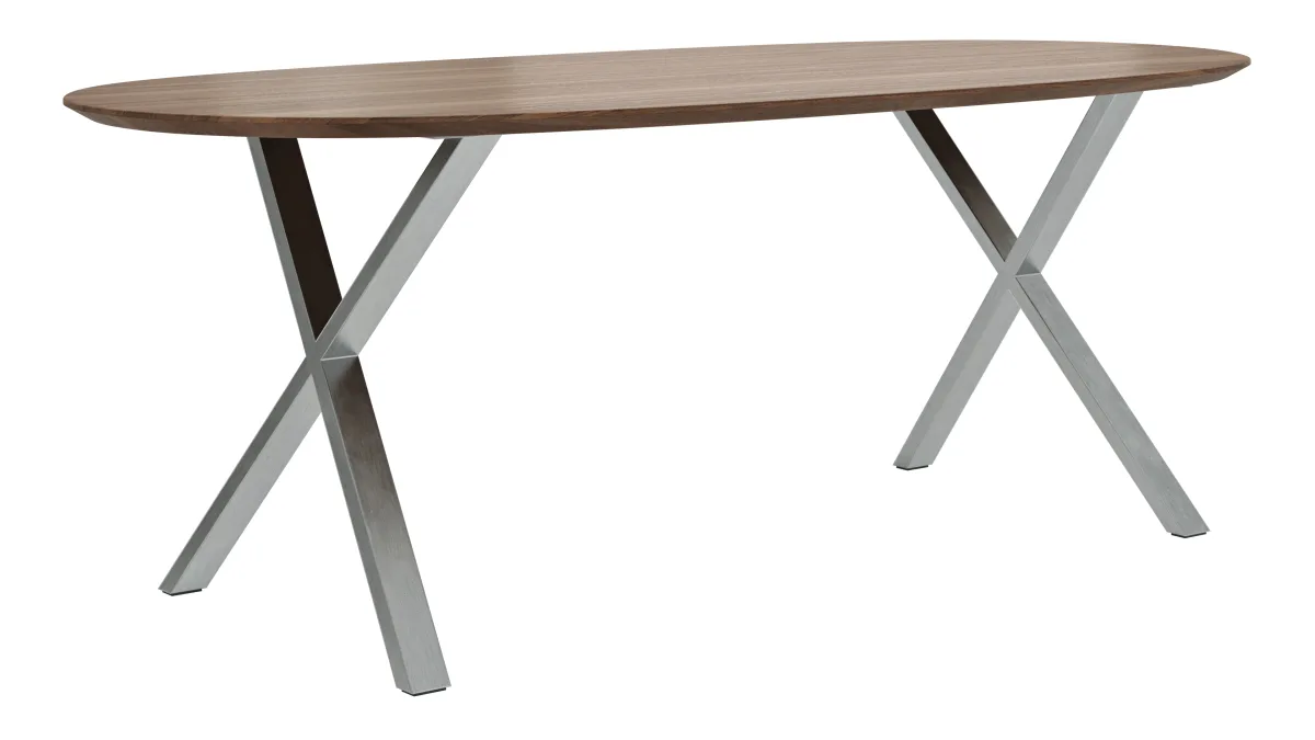 Esstisch Nayara - LB ca. 200x100 cm, Wildnussbaum massiv, geölt – Bild 2