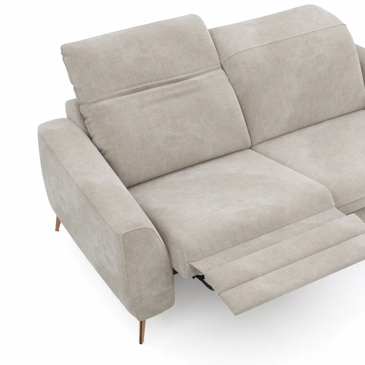 Sofa Tulsa KV - 2,5-Sitzer, inkl. Relaxfunktion und Kopfteilverstellung (motorisch), Stoff, Graubeige – Bild 3