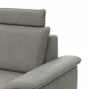 Ecksofa Tulsa KS - 1,5-Sitzer mit Anstellhocker aufklappbar links, Spitzecke und 2,5-Sitzer rechts, inkl. Kopfstütze, AL verstellbar und Schlaffunktion, Leder, Graubeige – Bild 3