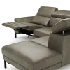 Ecksofa Hudson - 2,5-Sitzer mit Ecke rechts, inkl. Kopfteil/Armlehne verstellbar und Sitzvorzug/Relaxfunktion (motorisch), Leder, Braungrün – Bild 4