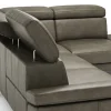 Ecksofa Hudson - 2,5-Sitzer mit Ecke rechts, inkl. Kopfteil/Armlehne verstellbar und Sitzvorzug/Relaxfunktion (motorisch), Leder, Braungrün – Bild 3