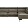 Ecksofa Hudson - 2,5-Sitzer mit Ecke rechts, inkl. Kopfteil/Armlehne verstellbar und Sitzvorzug/Relaxfunktion (motorisch), Leder, Braungrün – Bild 2
