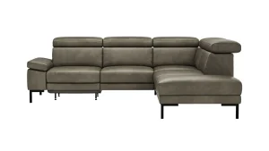 Alternative view of Ecksofa Hudson - 2,5-Sitzer mit Ecke rechts, inkl. Kopfteil/Armlehne verstellbar und Sitzvorzug/Relaxfunktion (motorisch), Leder, Braungrün