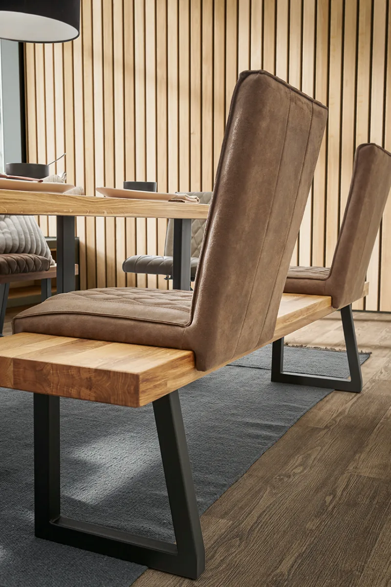 Holzbank Clifton - Breite ca. 200cm, Wildeiche massiv, natur – Bild 4