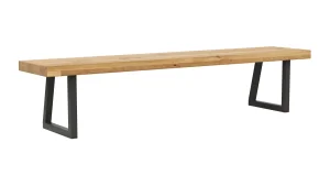 Alternative view of Holzbank Clifton - Breite ca. 200cm, Wildeiche massiv, natur