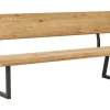 Holzbank Clifton - mit Rückenlehne, Breite ca. 200cm, Wildeiche massiv, natur – Bild 2
