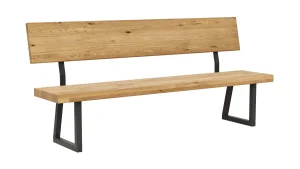 Alternative view of Holzbank Clifton - mit Rückenlehne, Breite ca. 200cm, Wildeiche massiv, natur