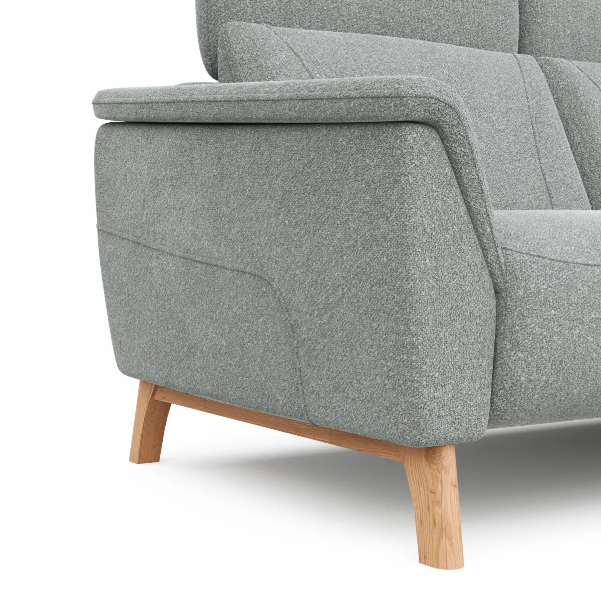 Sofa Nevin - 2,5-Sitzer inkl. Kopfpolsterverstellung, Stoff, Silbergrau – Bild 4