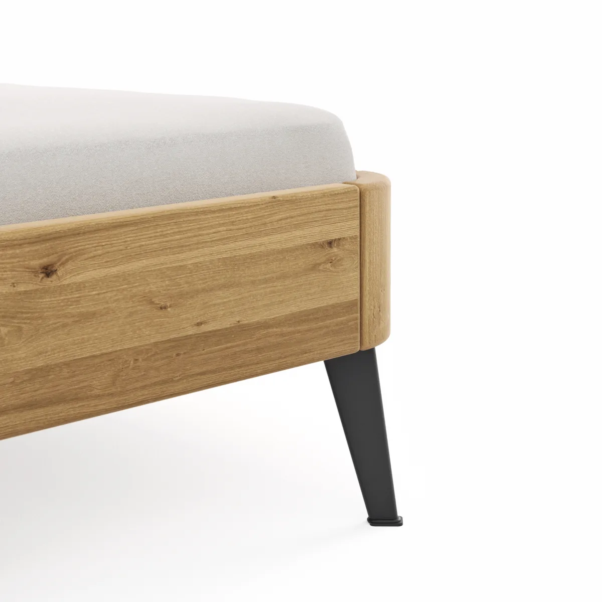 Bettgestell 1660 - Liegefläche ca. 140x200 cm, Wildeiche massiv, geölt – Bild 4