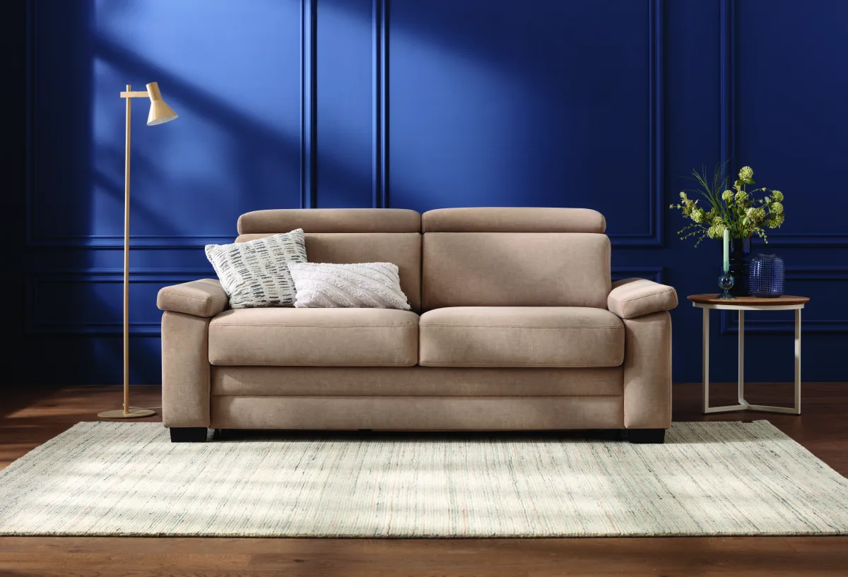 Sofa Lakeville 3 - inkl. Schlaffunktion und Kopfstütze verstellbar, Stoff, Haselnuss – Bild 5