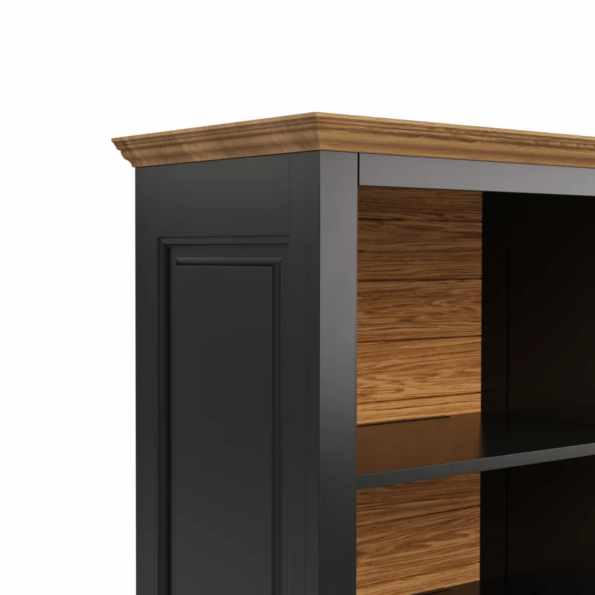 Bücherschrank Louisiana - teilmassiv, Schwarzgrau – Bild 3