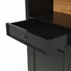 Bücherschrank Louisiana - teilmassiv, Schwarzgrau – Bild 2