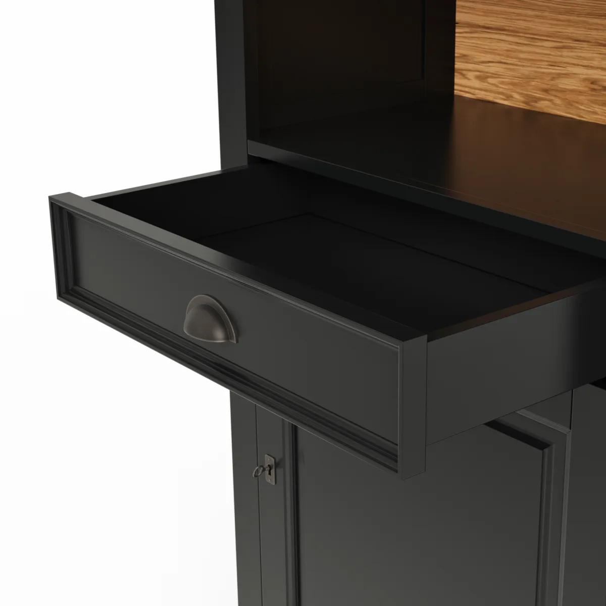 Bücherschrank Louisiana - teilmassiv, Schwarzgrau – Bild 2