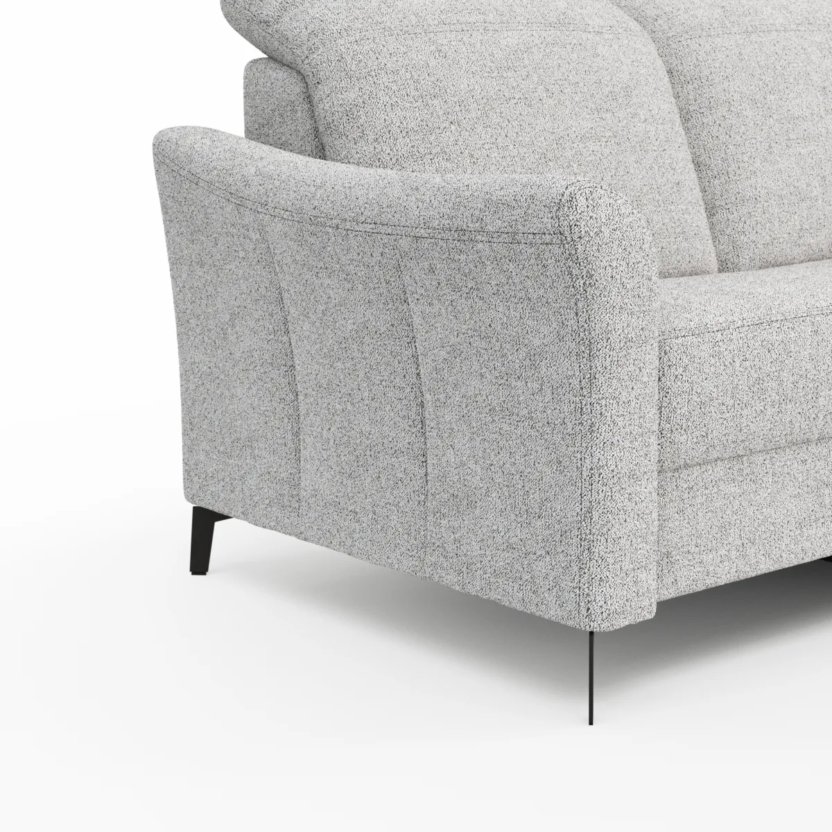 Ecksofa Canterbury - 2,5-Sitzer mit Longchair rechts, inkl. Relaxfunktion (motorisch) und Kopfteilverstellung, Stoff, Offwhite – Bild 2