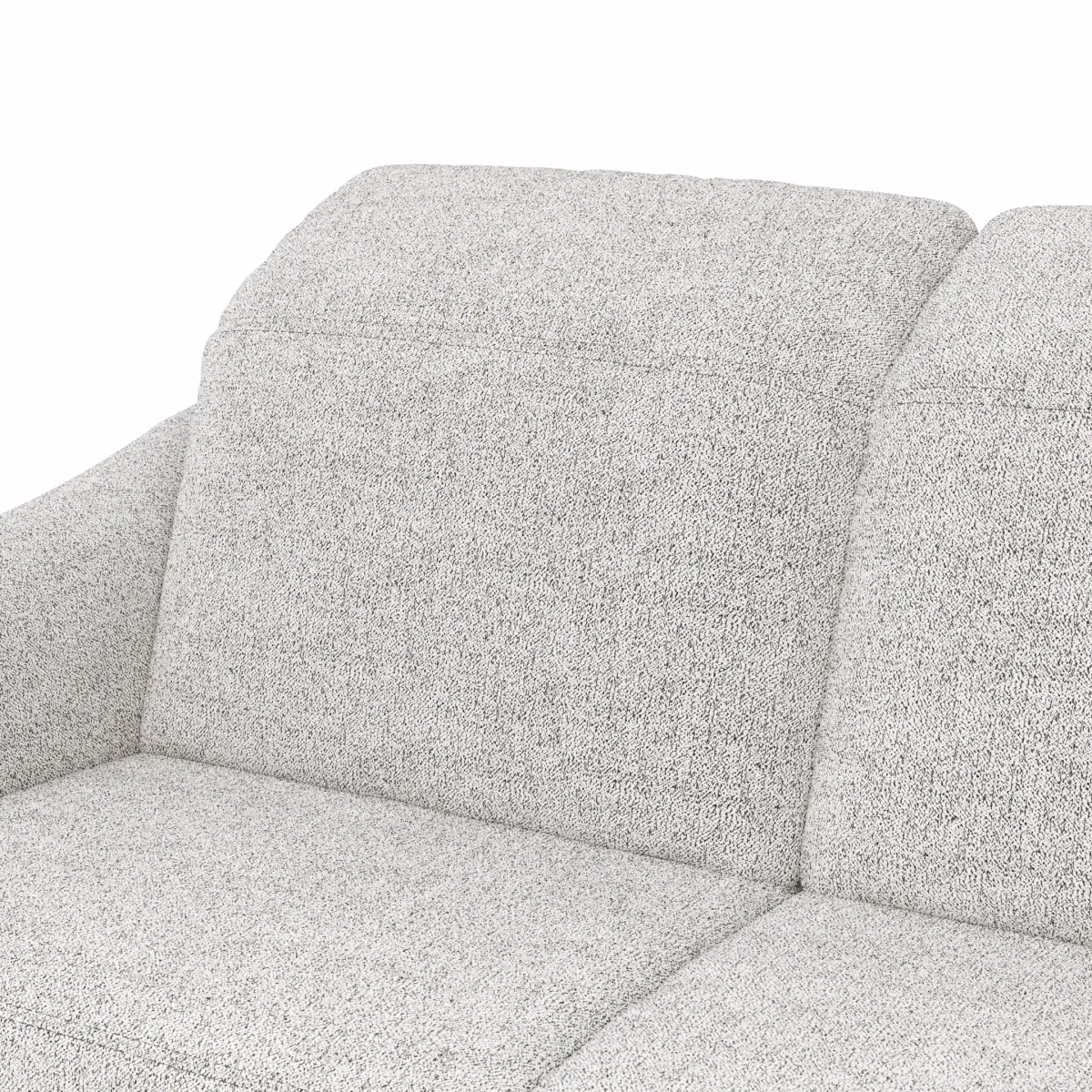 Ecksofa Canterbury - 2,5-Sitzer mit Longchair rechts, inkl. Relaxfunktion (motorisch) und Kopfteilverstellung, Stoff, Offwhite – Bild 3