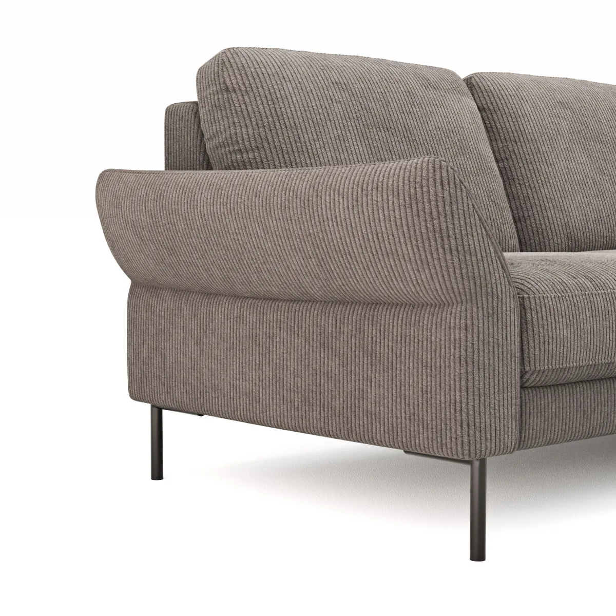 Ecksofa Rockport A - 2,5-Sitzer mit Ecke rechts, inkl. Sitzauszug (motorisch) und Armlehne klappbar, Stoff, Braun – Bild 4