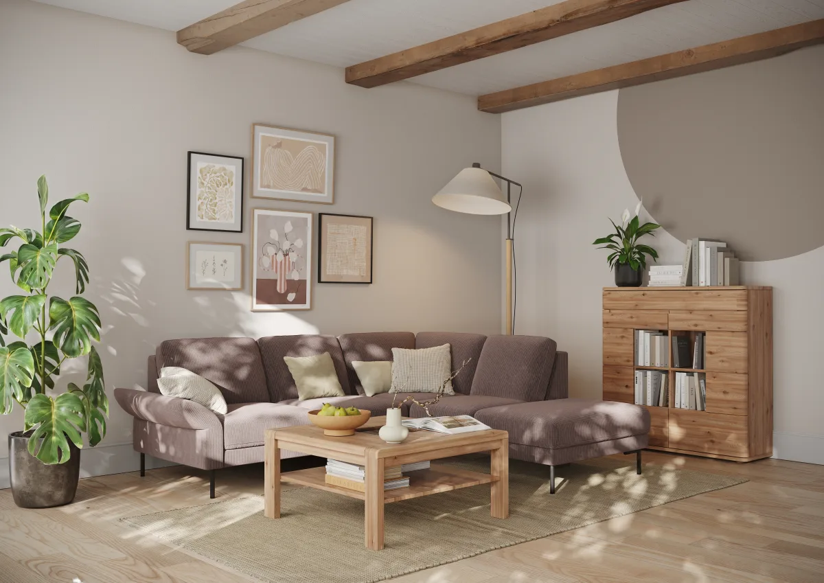 Ecksofa Rockport A - 2,5-Sitzer mit Ecke rechts inkl. Armlehne klappbar, Stoff, Braun – Bild 4
