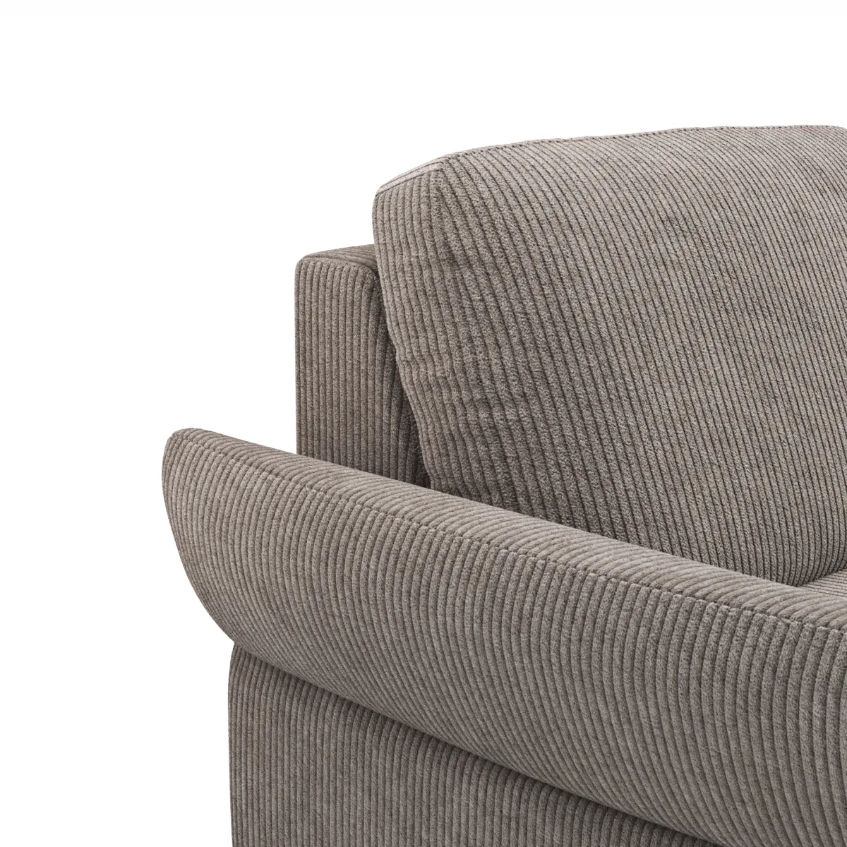 Ecksofa Rockport A - 2,5-Sitzer mit Ecke rechts inkl. Armlehne klappbar, Stoff, Braun – Bild 3