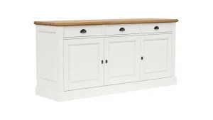 Sideboard Louisiana - teilmassiv, Weiß