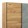 Schwebetürenschrank Colorado - B. ca. 257 cm, Eiche, Glas Graugrün – Bild 4
