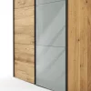 Schwebetürenschrank Colorado - B. ca. 257 cm, Eiche, Glas Graugrün – Bild 3