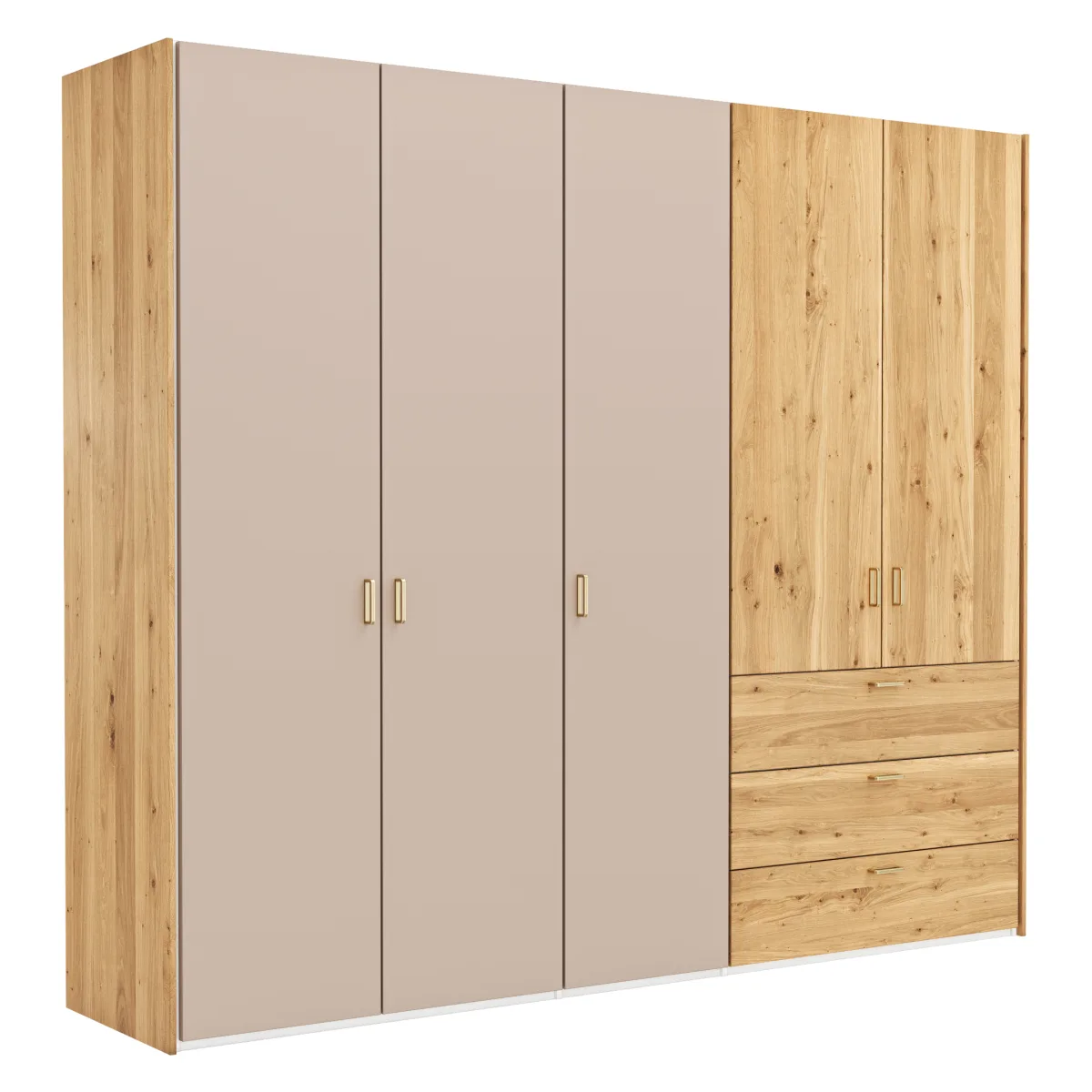 Drehtürenschrank Colorado - B. ca. 257cm, Nougat / Eiche furniert – Bild 2