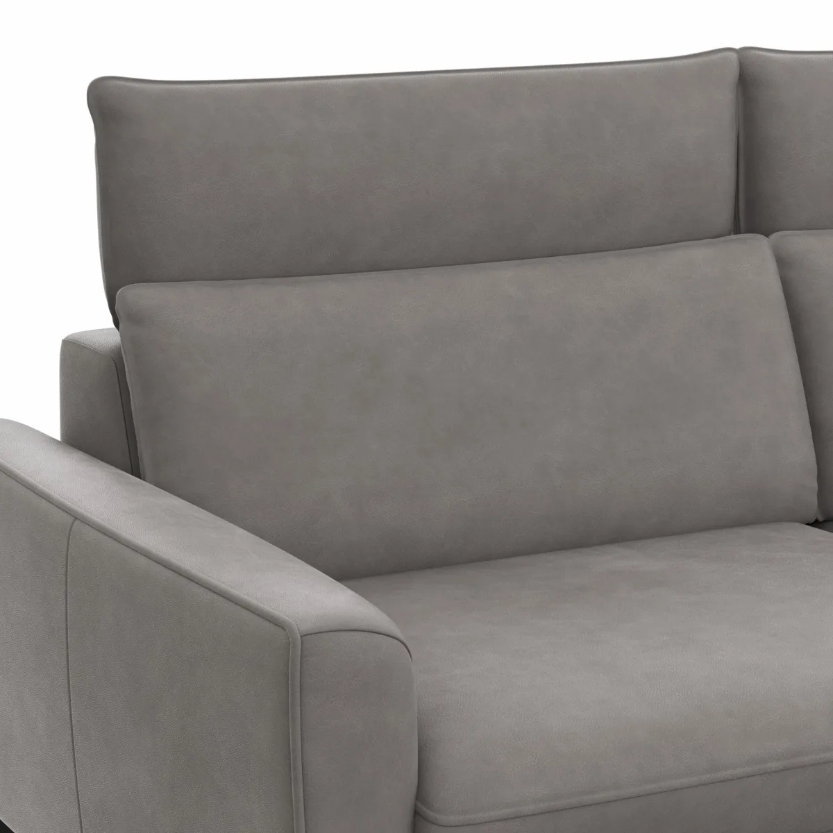 Sofa Avela - 3-Sitzer inkl. Kopfteil verstellbar, Leder, Steingrau – Bild 3