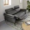 Sofa Atella - 3-Sitzer inkl. motorischer Relax- und Kopfteilverstellung, Leder, Anthrazit – Bild 4