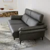 Sofa Atella - 2,5 Sitzer inkl. motorischem Sitzvorzug, Kopfteilverstellung, Leder, Anthrazit – Bild 4