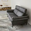 Sofa Atella - 2,5 Sitzer inkl. motorischem Sitzvorzug, Kopfteilverstellung, Leder, Anthrazit – Bild 3