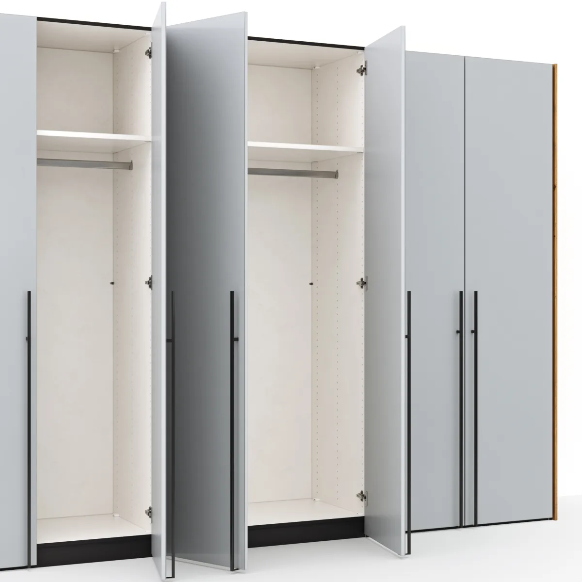 Drehtürenschrank Colorado - B ca. 307 cm, Glas, Hellgrau matt – Bild 4